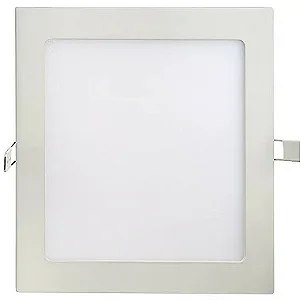 KIT 5 Luminária Plafon LED 25W 30x30 Quadrado Embutir Branco Frio 6000k
