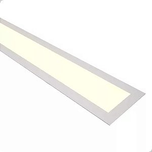 Luminária Plafon LED 36W 15x120 Retangular Embutir Branco Quente 3000k