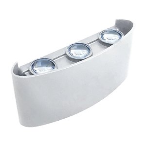 Luminária Arandela LED Meia Lua 6W A Prova D'agua IP66 6 Fachos Branco Quente 3000k Externa - Carcaça Branca