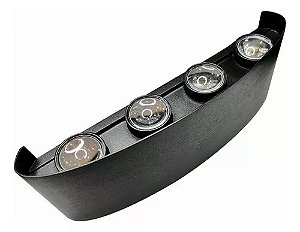 Luminária Arandela LED Meia Lua 8W A Prova D'agua IP66 8 Fachos Branco Quente 3000k Externa - Carcaça Preta