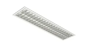 Luminária Comercial Aletada Embutir Para Tubular 60cm 2x9/10W