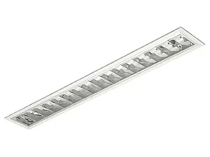 Luminária Comercial Aletada Embutir Para Tubular 120cm 1x18/20w