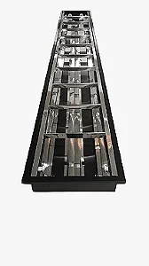 Luminária Comercial Aletada Embutir Para Tubular 120cm 2x18/20w - Borda Preta