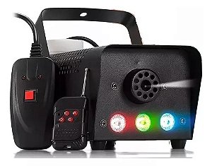 Maquina de Fumaça 500w 3 LEDS RGB + Controle