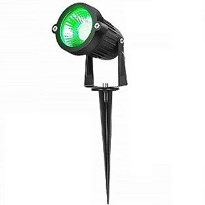 KIT 10 Luminária LED 5W Espeto De Jardim Cob Verde Prova D'água