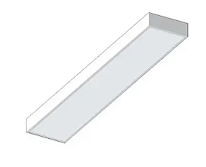 Luminária Comercial Plafon Com Difusor Sobrepor para 2x Tubular 60cm