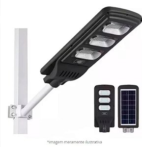 Luminária Pública De Poste Solar 150W LED Com Sensor e Controle
