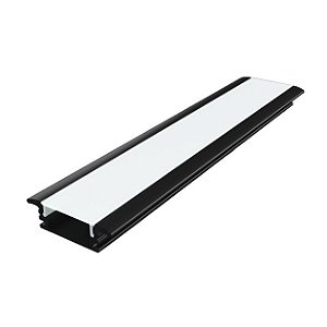 Perfil Preto Para Fita Led Embutir 2 Metros 40x20mm