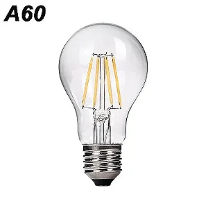 Lâmpada LED 4W Bulbo A60 Vintage Carbon Filamento Branco frio 6000k