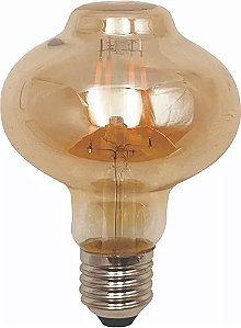 Lâmpada LED 4W Balão G80 Vintage Carbon Filamento Branco Quente 2700k