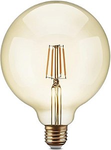 Lâmpada LED 4W Globo G125 Vintage Carbon Filamento Branco Quente 2200k