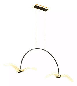 Luminária Lustre Pendente LED Duplo Gaivota Branco Quente 3000K