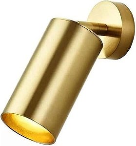 Spot LED Sobrepor Teto Parede MR16 Dourado Para 1 GU10