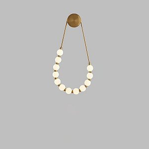 Luminária Arandela LED Colar Dourado Cristal Branco Quente 3000k
