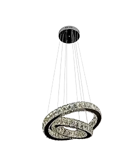 Luminária LED Lustre Pendente Cristal 45W 3 Cores