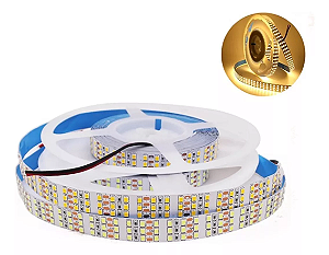 Fita LED 5 Metros Tripla 12v 3528 360 LEDs Branco Quente 2500K