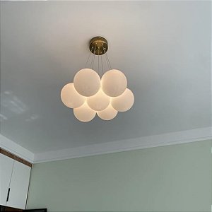Luminária Pendente LED 7 Globos 3 Cores