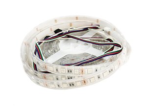 Fita LED 5 Metros 2815 12v Digital 60 Leds Siliconada IP67 RGB Multicolorido Com Controle