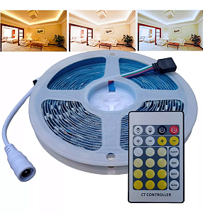Fita LED 5 Metros 5025 12v 120 Leds Dimerizável 3 Cores Com Controle