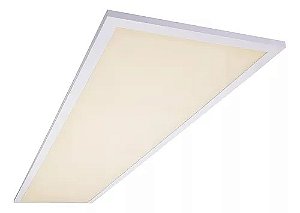 KIT 10 Luminária Plafon Led 48w 30x120 Retangular Embutir Branco Quente 3000k