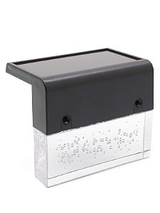 Luminária Arandela Solar LED Para Pisos Escadas Paredes Corredores Externa RGB + Branco Quente