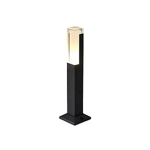 KIT 10 Luminária LED Poste Balizador 10W Preto Para Jardim Posto 30cm Bivolt a Prova d'água IP67 Branco Quente 3000k