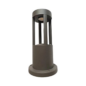 Luminária LED Momo Vintage Balizador Redondo 10W Preto Para Jardim Posto Bivolt a Prova d'água IP67 Branco Quente 3000k