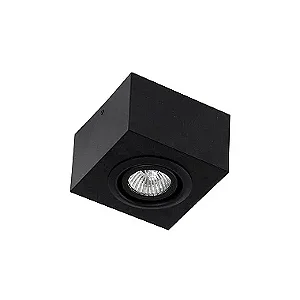 Kit 20 Spot Plafon MR16 Quadrado Sobrepor 1 Encaixe GU10 Preto