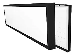 Kit 5 Luminária Plafon Led 48w 30x120 Retangular Sobrepor Branco Frio 6000k Borda Preta