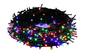 Kit 20 Pisca Pisca Cordão 100 LEDs Fio Preto 9 Metros 110v - Colorido