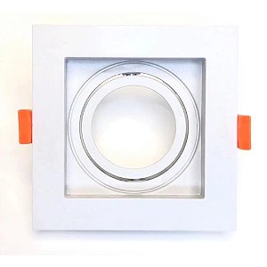 Kit 5 Spot Recuado Embutir Para MR16 Quadrado Branco