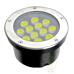 Spot Balizador LED 12W Embutir Para chão Jardim e Piso Branco Quente IP67 A Prova D'Agua 
