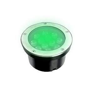 Spot Balizador LED 12W Embutir Para Chão Jardim e Piso Verde IP67 A Prova D'Agua