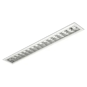 Luminária Comercial Aletada Embutir Para Tubular T8 120cm 1x18/20w