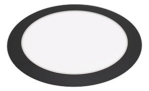 Luminária Plafon LED 18W Redondo Embutir Branco Neutro 4500k - Borda Preta