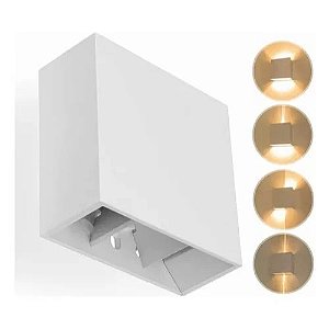 Luminária Arandela LED 5W Facho Duplo Ajustável Externo A prova d'agua IP66 Branco Quente 3000k - Branco