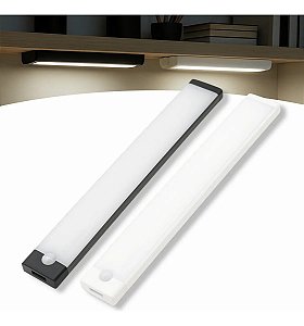 Luminária LED Barra Difusa C/Sensor De Movimento Luz Recarregável USB 3 Cores Cozinha Armário Roupeiro 60cm