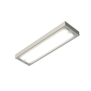 KIT20 Luminária Comercial Plafon Com Difusor Sobrepor para 2x Tubular 60cm