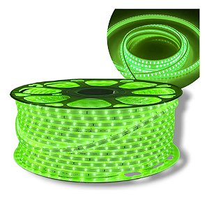 Fita Mangueira LED 100 Metros 3528 120 LEDs 220v Verde