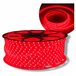 Fita Mangueira LED 100 Metros 3528 120 LEDs 220v Vermelho