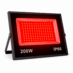Refletor Holofote Led 200W Bivolt IP66 Prova D'água Vermelho