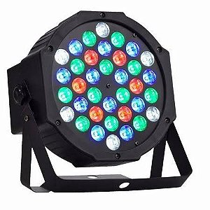 Refletor Holofote LED Par64 RGB Digital 36 Leds para Festa