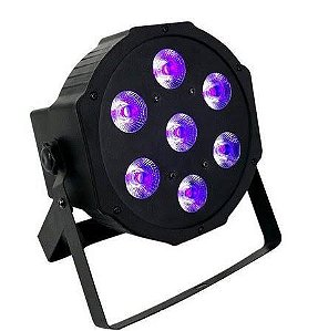 Refletor Holofote LED Par64 RGB Digital 7 Leds para Festa