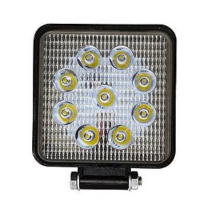 Farol de Milha 27W LED Quadrado Auxiliar Automotivo