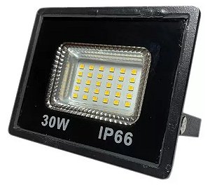Refletor Holofote LED 30W SMD IP66 A prova D'Água Branco Quente 3000k