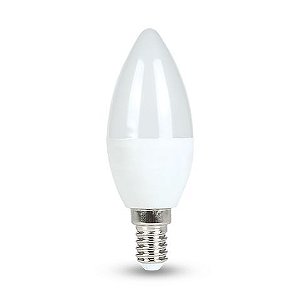 Lâmpada 4W LED Vela E14 Leitosa Branco Frio - 6500K