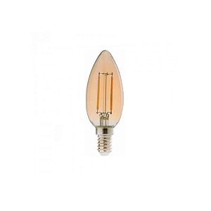 Lâmpada 4W LED Vela E14 Chama Vintage Carbon Branco Quente 2600K
