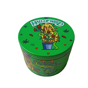 Triturador de Metal Verde Hall Of Weed - Tabacaria MOLOTOV