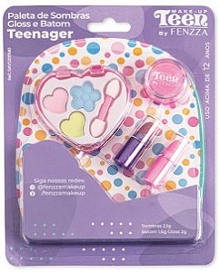 PALETA DE SOMBRAS GLOSS E BATOM TEENAGER