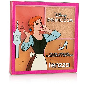 PALETA DE BLUSH , ILUMINADOR E BRONZER PRINCESAS - FENZZA